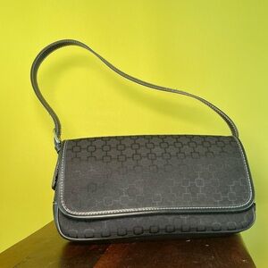 Y2K NINE WEST Black Fabric Satchel Purse Mini Bag